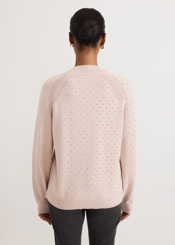 Phase Eight Tala Hotfix Knitwear Pink USA | 9512704-KP